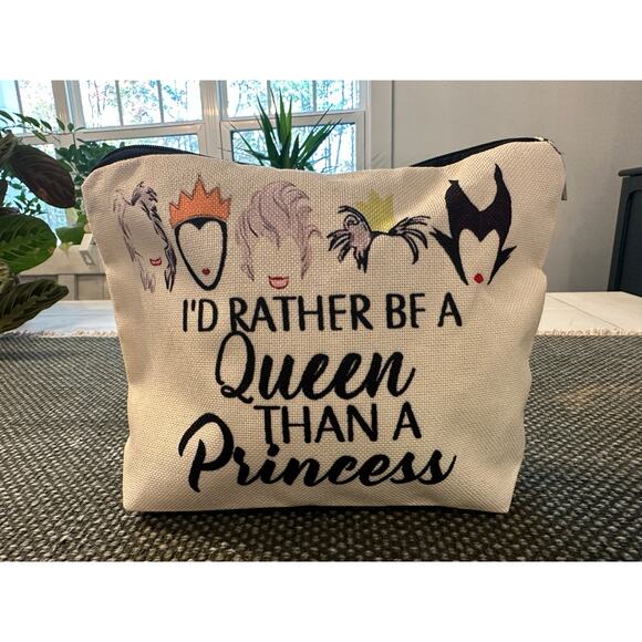 None and/or Unknown Handbags - Disney Inspired “I’d Rather be a Queen Than a Princess” Zippered Bag